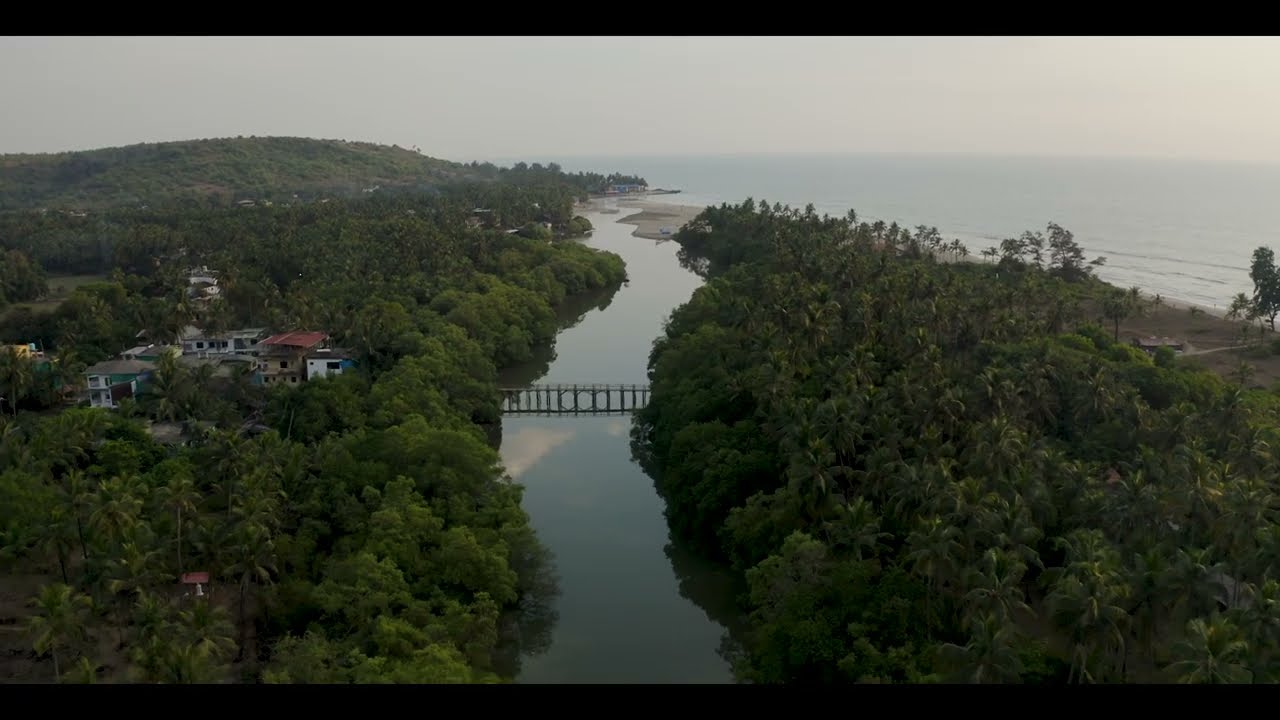 [4K] Mandrem Beach in Goa - Stunning Aerial Drone Views | Top Beach in North Goa.