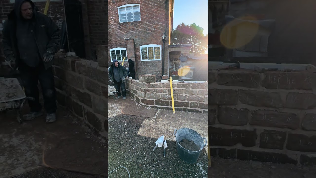 Rebuilding sandstone wall