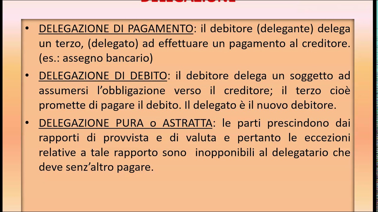 MODIFICAZIONE DEL SOGGETTO DEBITORE NELLE OBBLIGAZIONI