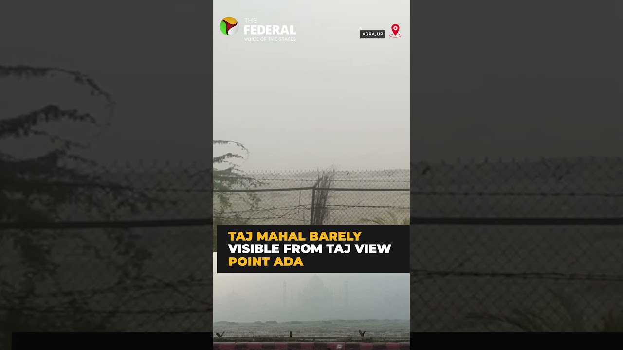 Thick fog engulfs Agra, Taj Mahal barely visible | #shorts