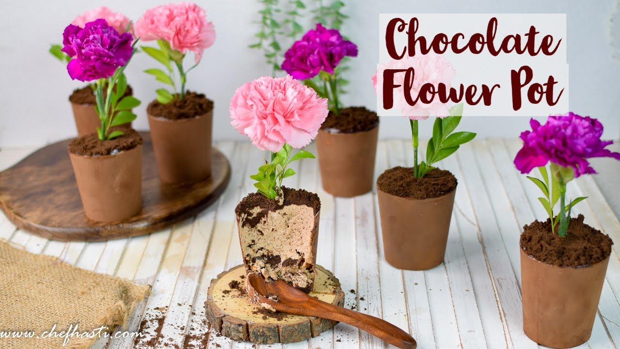 Chocolate Flower Pot Dessert | Chocolate Mousse Dessert | Brownie Dessert | Chef Hasti