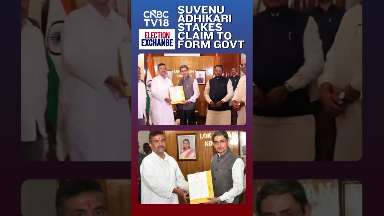 CM-Elect Suvendu Adhikari Arrives At Lok Bhavan To Stake Claim In West Bengal | N18S