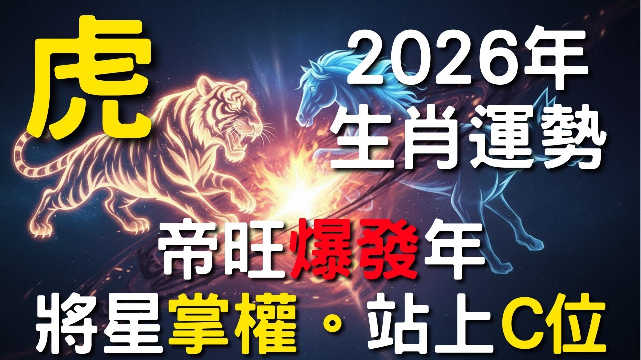 【年度專題系列 05】【虎．生肖運勢】2026 寅午三合！屬虎者迎來「帝旺」爆發年？小心「五鬼」背後插刀！將星掌權的領袖心法｜乾坤心鑰，識命覺察