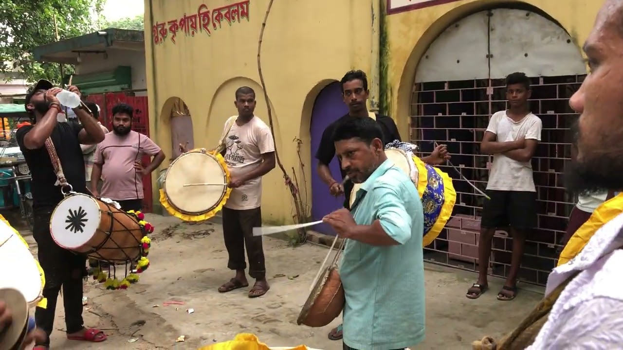 Ram Shyam dhol Tasha played beautiful song performance 🔥🔥 Nabadwip shib puja 2025