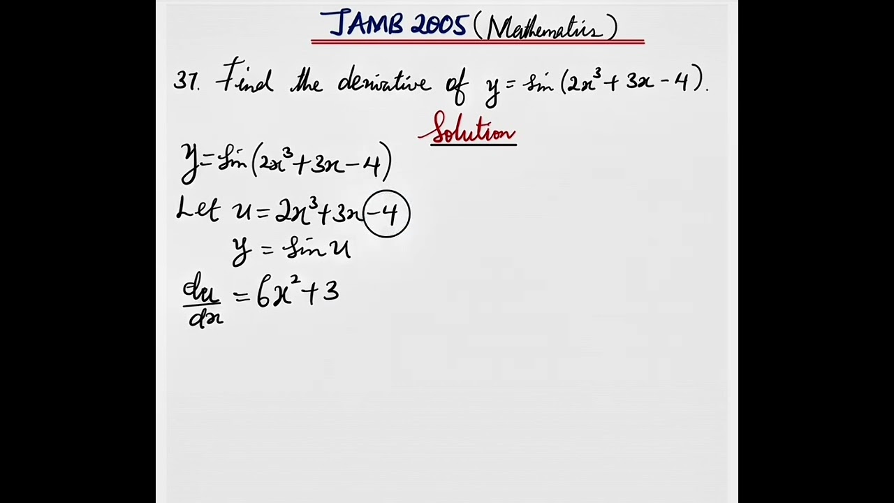 JAMB 2005 | МАТЕМАТИКА | Вопрос 37