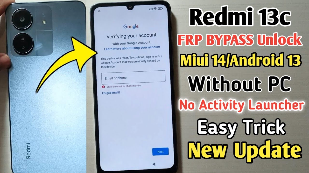 Redmi 13C MIUI 14.0.9 FRP Bypass | Activity Launcher Not Showing | Redmi/Xiaomi Miui 14 Frp Bypass