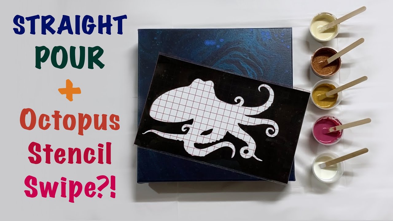 УДИВИТЕЛЬНЫЙ реалистичный рисунок осьминога с помощью трафарета! 🐙 Глубокая морская жидкость