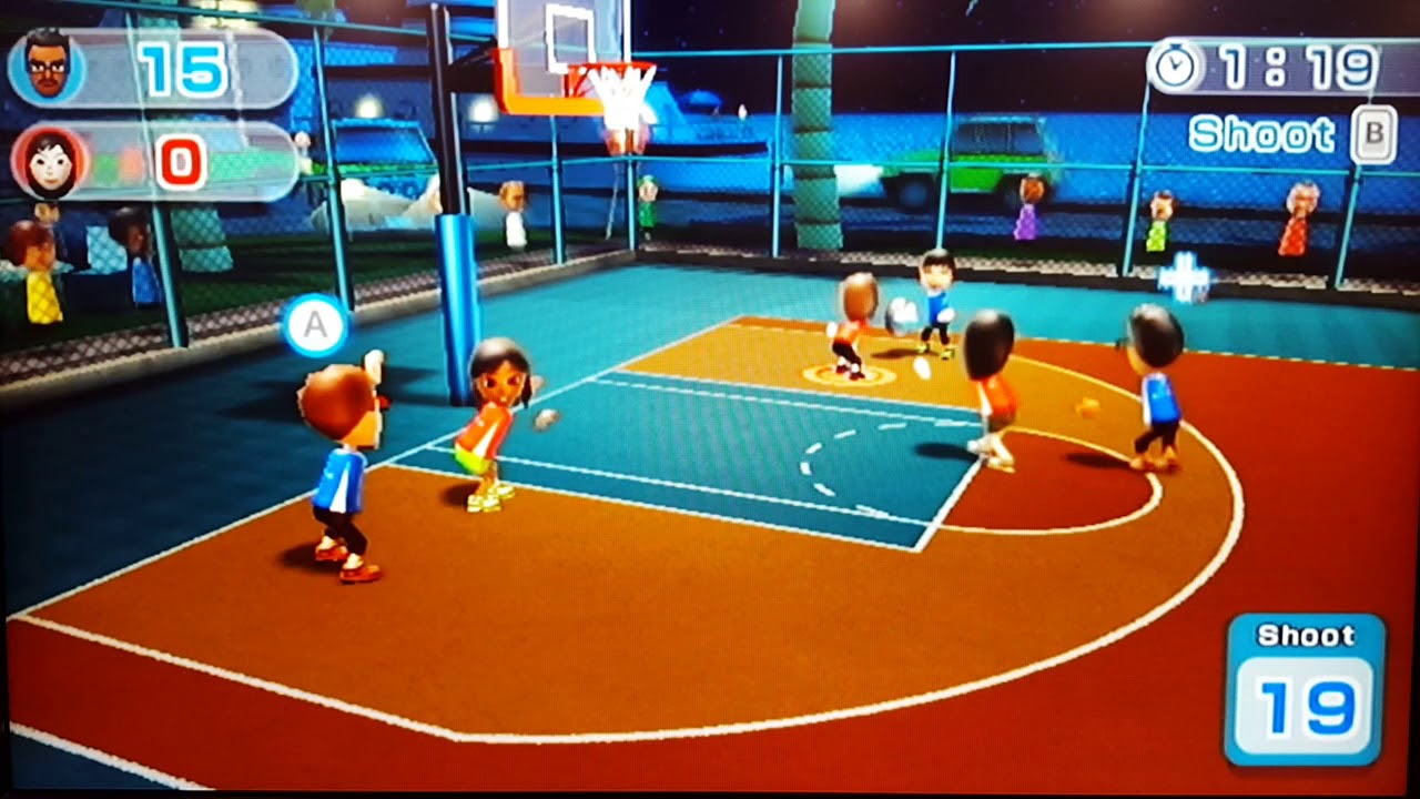 Wii Sports Resort - Basketball Pickup Game vs. Misaki (29-7)