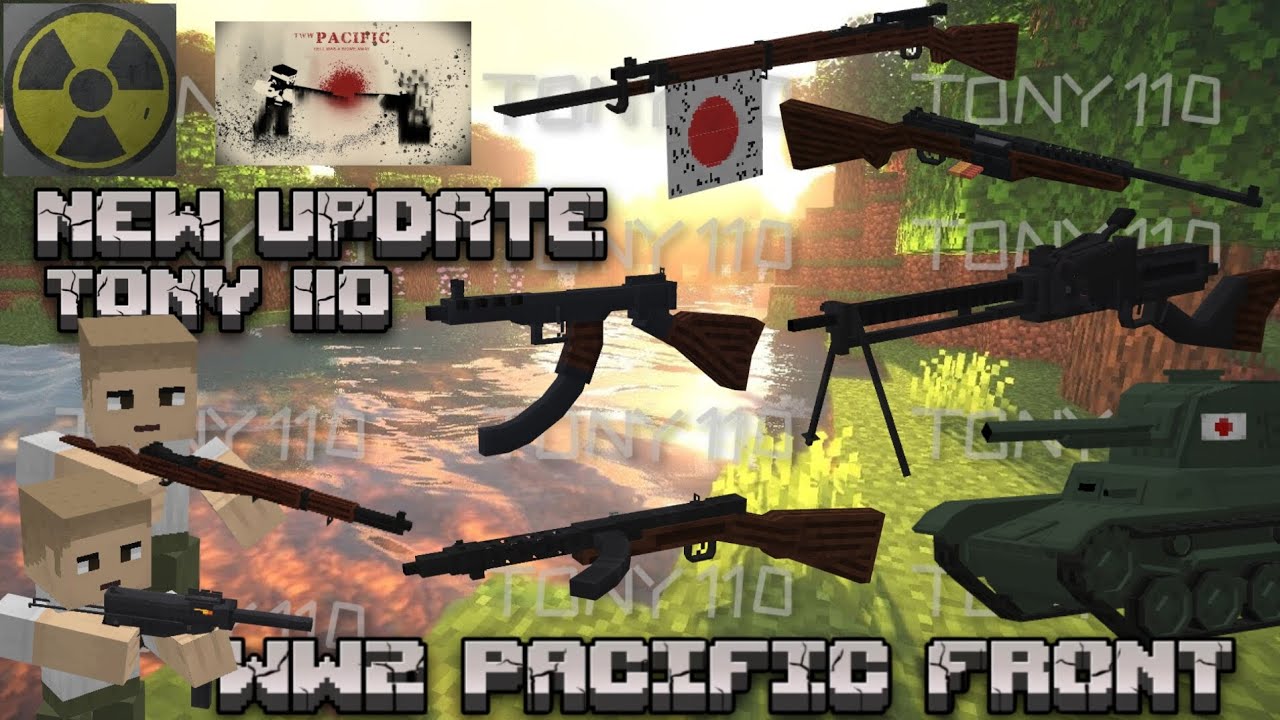 WW2 Pacific Front V:1.0 ww2 guns Addon MCPE 1.21.100