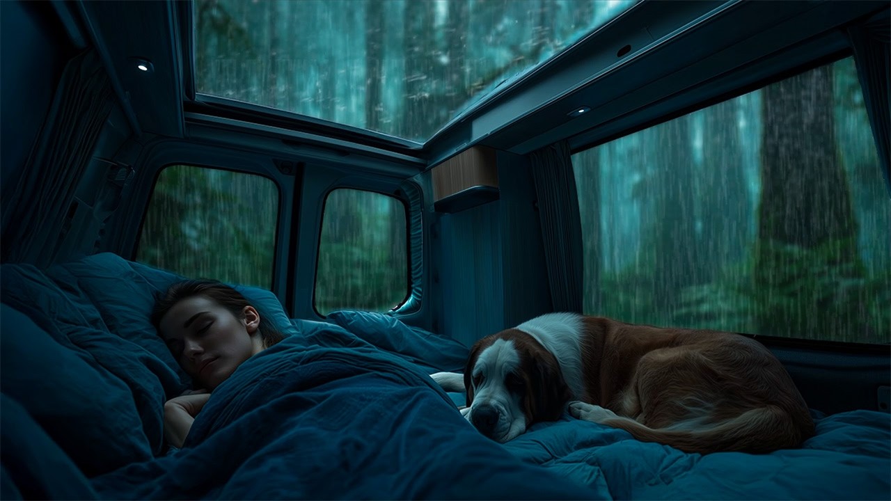 Within 3 Minutes You Will Fall into an Instant Sleep with Heavy Rain & Thunder on a Car at Night