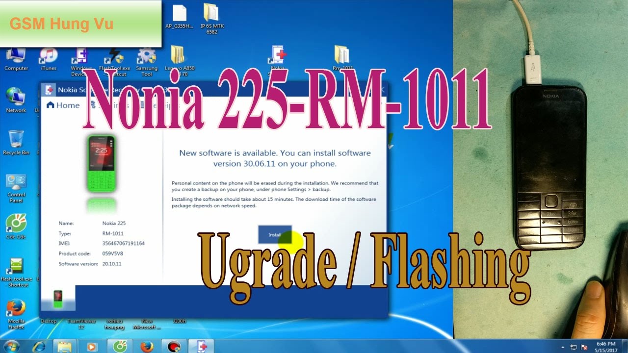 Flashing upgrade firmware Nokia 225 by Nokia Software Recovery Tool 6.3.56.