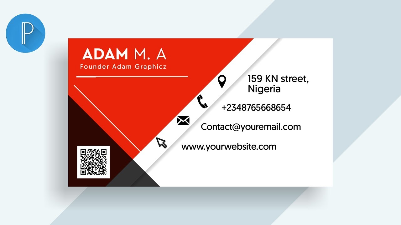 Business Card design in Pixellab
