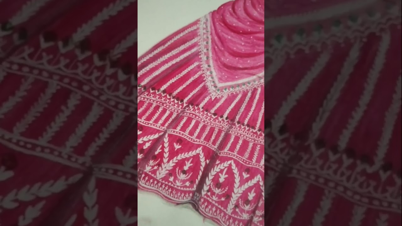 Illustration of Bridal Lehenga || Designer Lehenga || Subscribe.