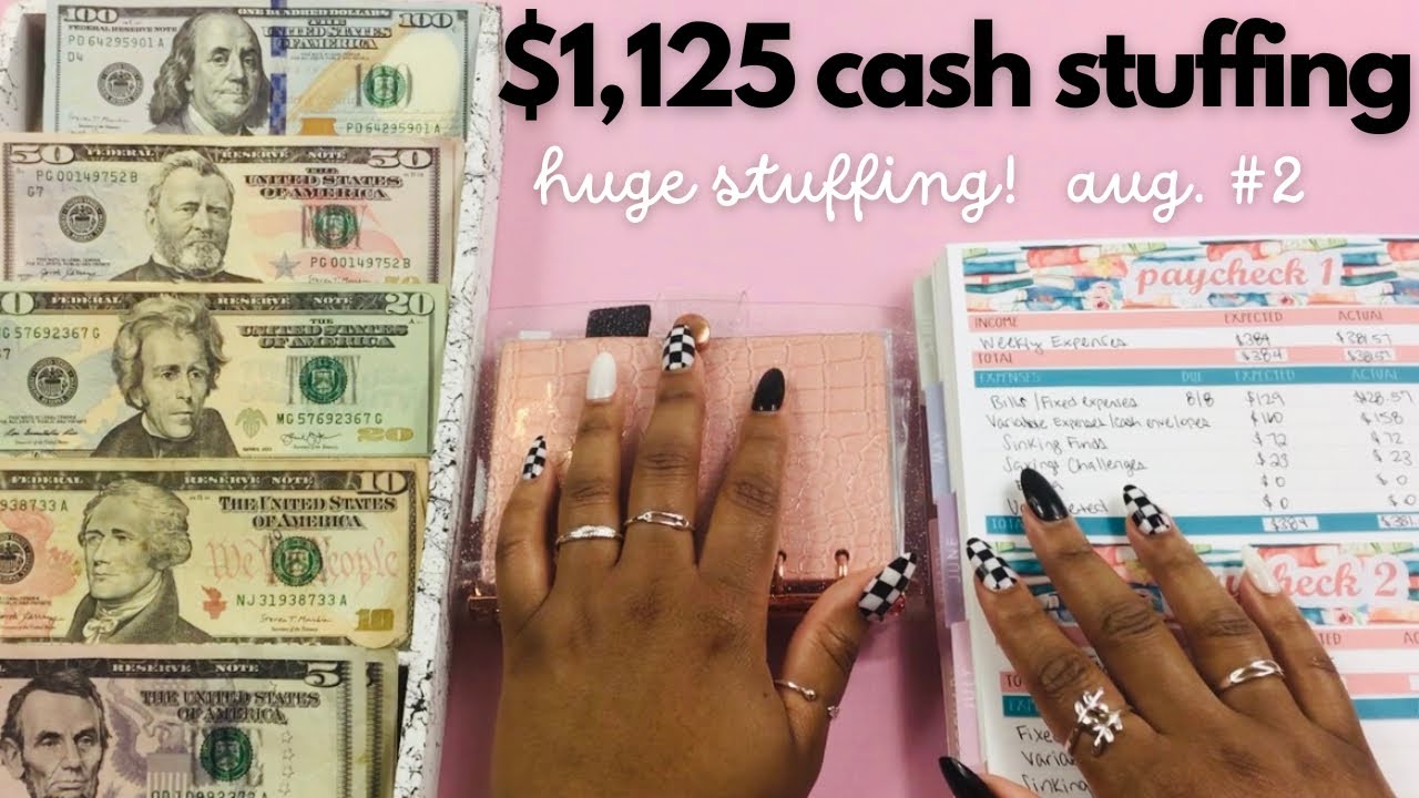 HUGE CASH ENVELOPE STUFFING 2024 | Paycheck Cash Stuffing | SAVINGS CHALLENGE STUFFING | August #2