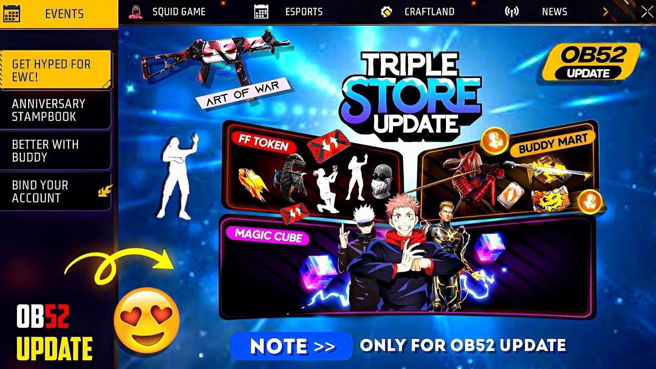 OB52 Tripal Store Update New Items🥳🔥| Magic Cube Store Update | Free Fire New Event | ff new event