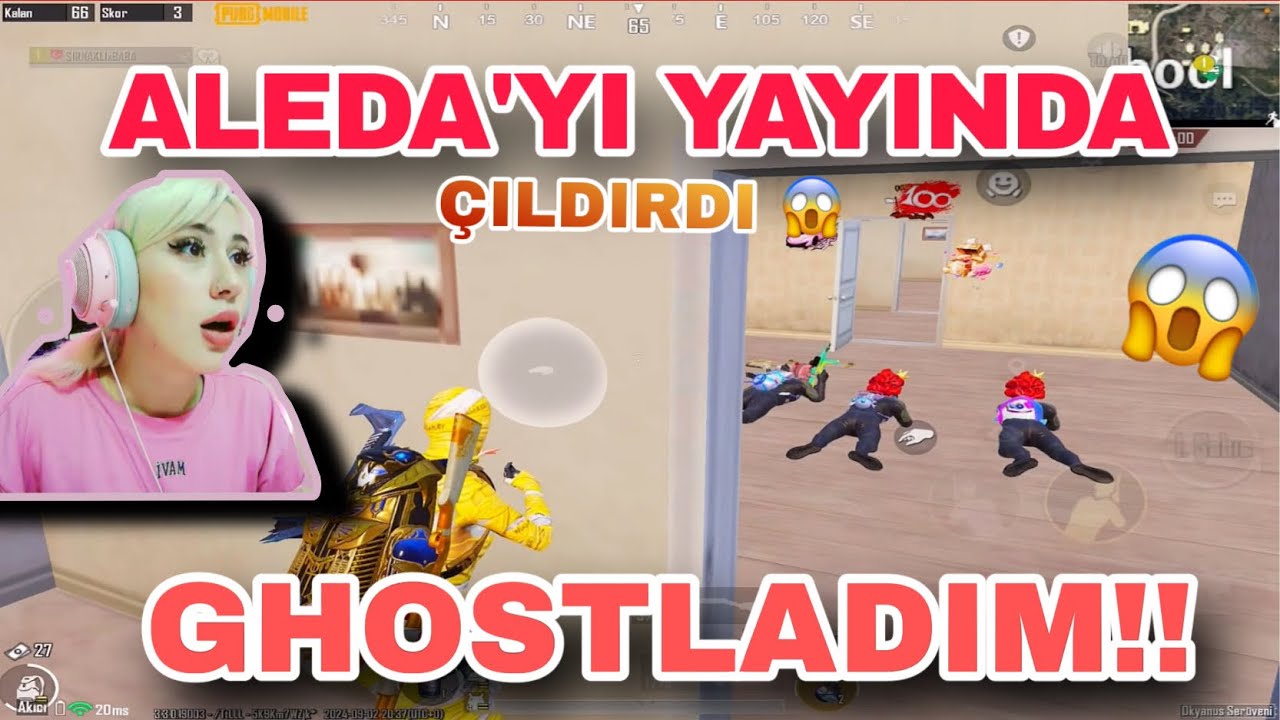 ALEDA’YI YAYINDA GHOSTLADIM ÇILDIRDI 😳 ( KÜFÜR ETİ )!! PUBG MOBİLE