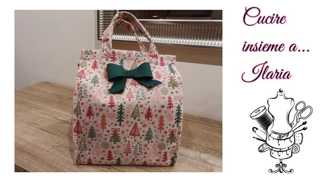 #borsa porta #panettone di #natale  con Schema di #taglio in #pdf e #cartamodello #christmas  🎄💫🎄