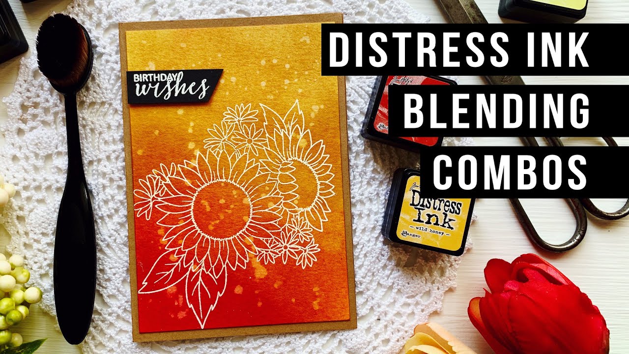 Distress Ink Blending Combinations #7 - Autumn Flowers | QUICK HANDMADE CARDS