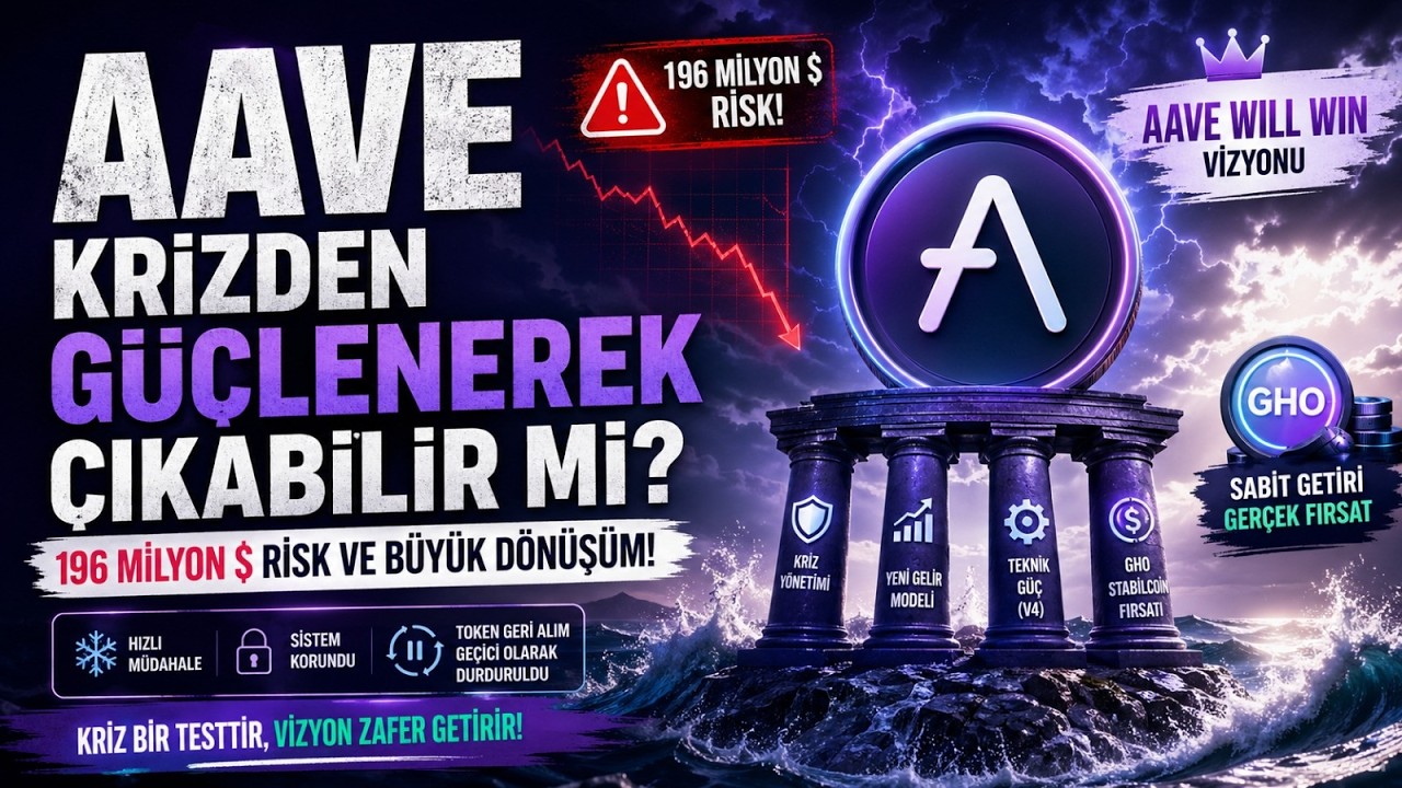 $AAVE KRİZDEN G&Uuml;&Ccedil;LENEREK &Ccedil;IKABİLİR Mİ? 🚨 196 Milyon $ Risk ve B&uuml;y&uuml;k D&ouml;n&uuml;ş&uuml;m!