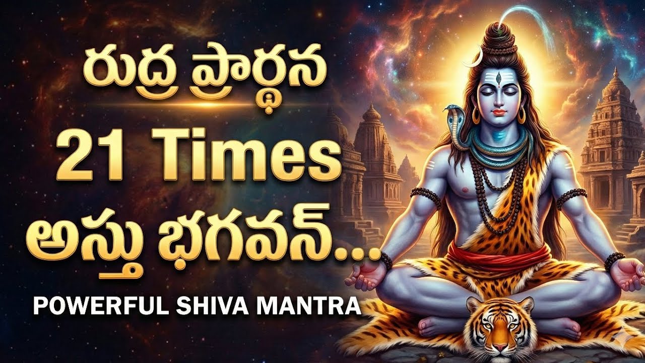 రుద్ర ప్రార్థన: ఓం నమస్తే అస్తు భగవన్ | Lord Shiva Most Powerful Mantra in Telugu #rudra #mantram 