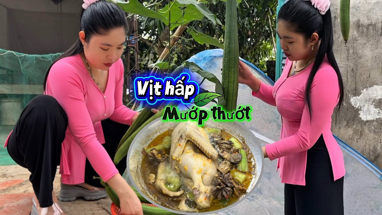 Mẫn Làm Món Vịt Hấp Mướp món ngon lạ miệng thịt vịt mềm dai ngọt nước