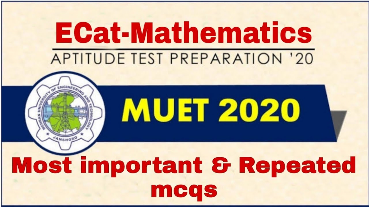 Mehran University Mathametics Past Papers//Muet Mathematics Mcqs