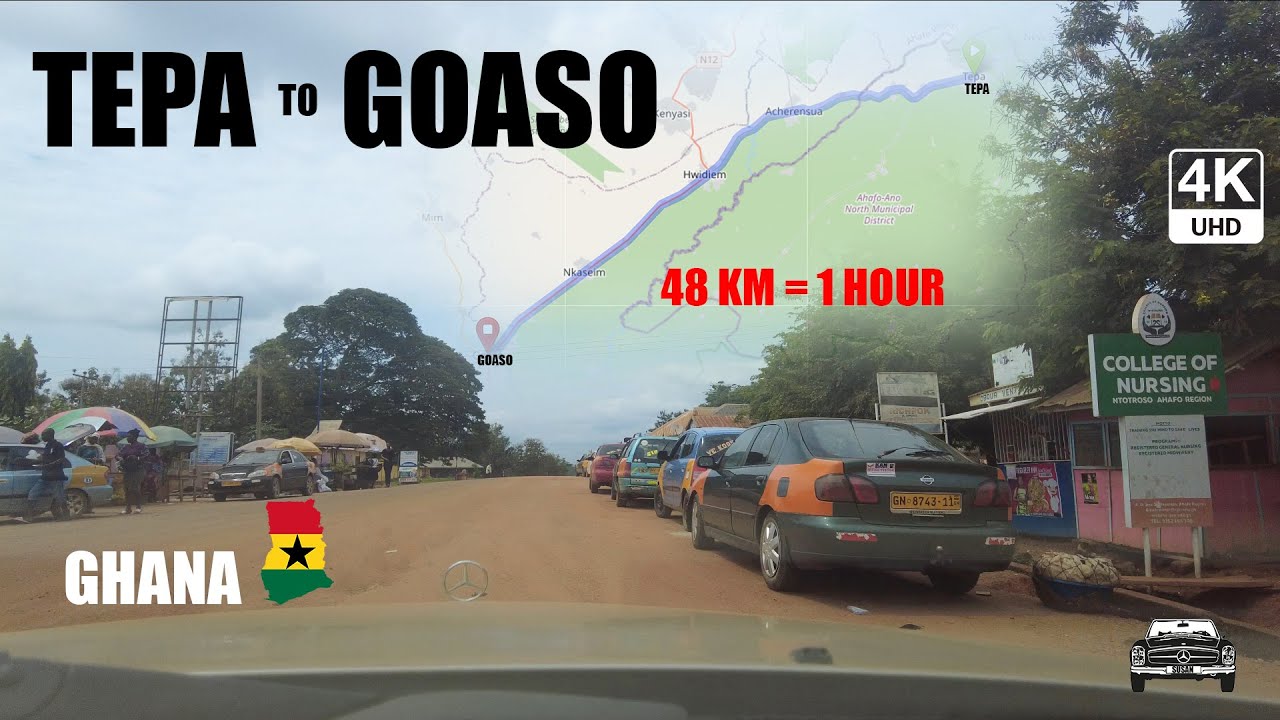 Tepa To Goaso Road Travel in Ghana 4K