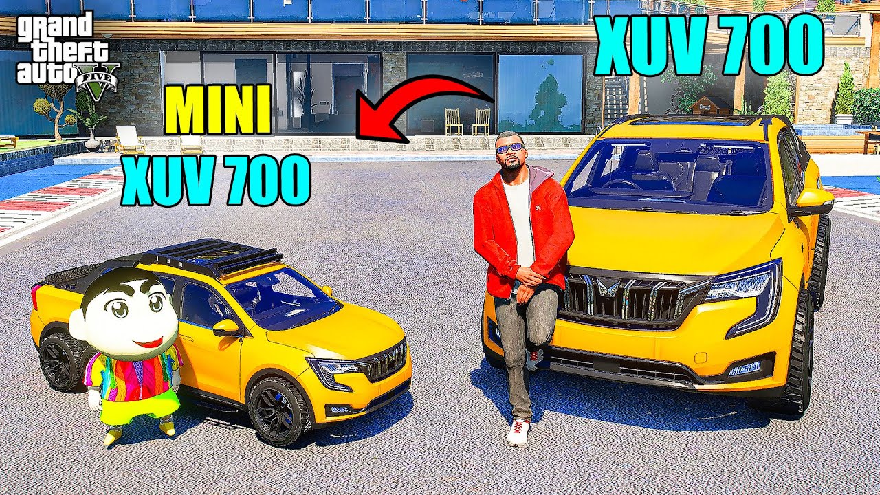 Franklin XUV 700  Car VS Shinchan Mini XUV 700 Car in GTA 5 | JNK GAMER