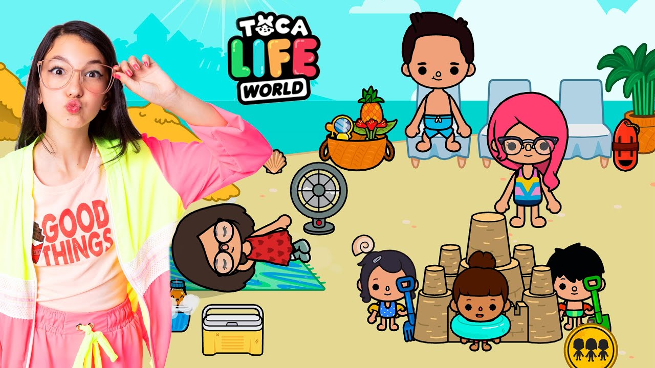FAMÍLIA LULUCA FOI PARA PRAIA PELA PRIMEIRA VEZ !! Rotina Família Toca Life World | Família Luluca