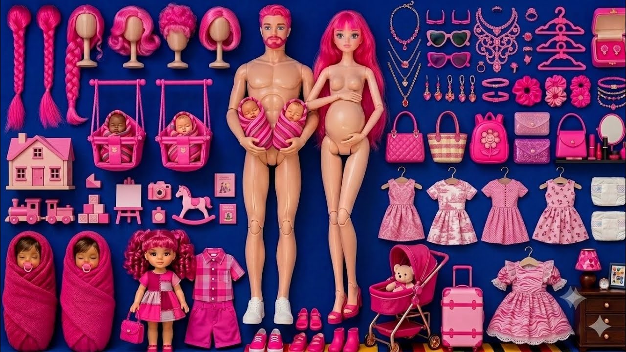 9Minutes Satisfying with Unboxing Barbie Family Playset, Cute Doll Set Toys ASMR | Review Toys 