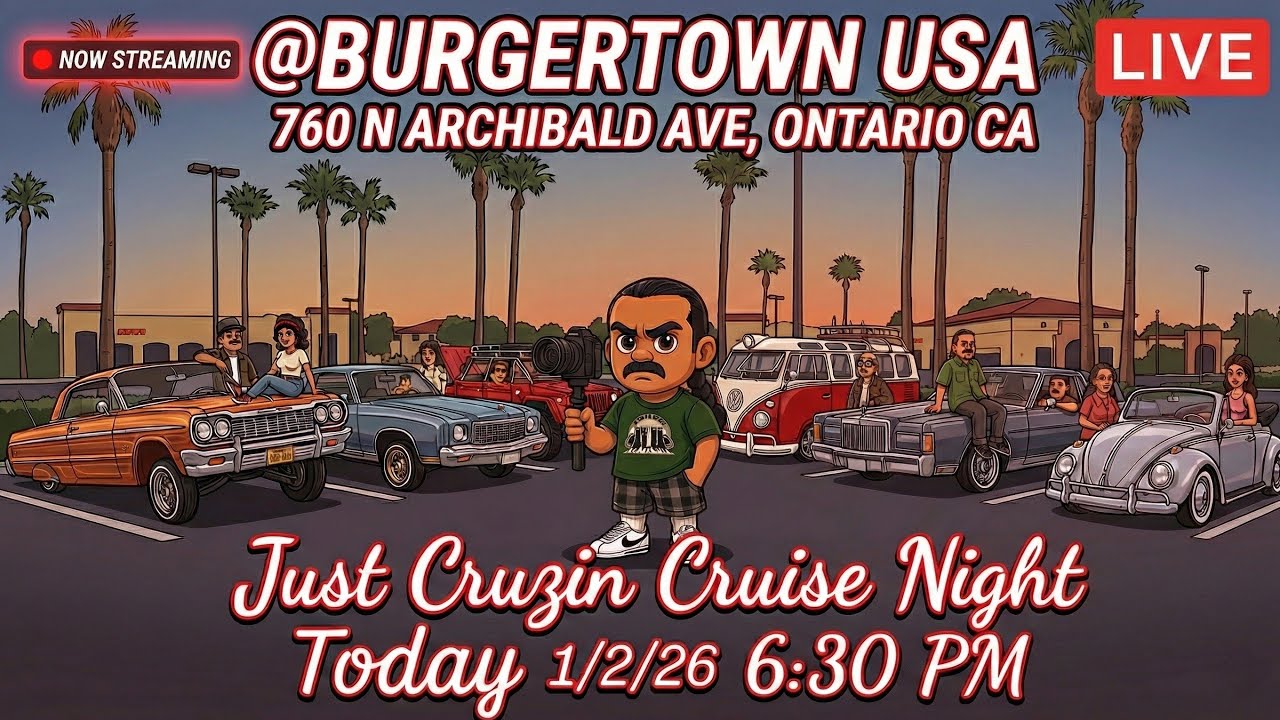 ​🔴 WE LIVE! 🍔 Ontario Cruise Night at Burgertown USA 🚘