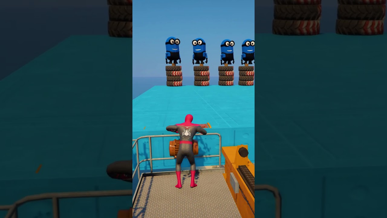 GTA 5 Water Stunt Disaster | Spider-Man Mega Jump Fail #shorts