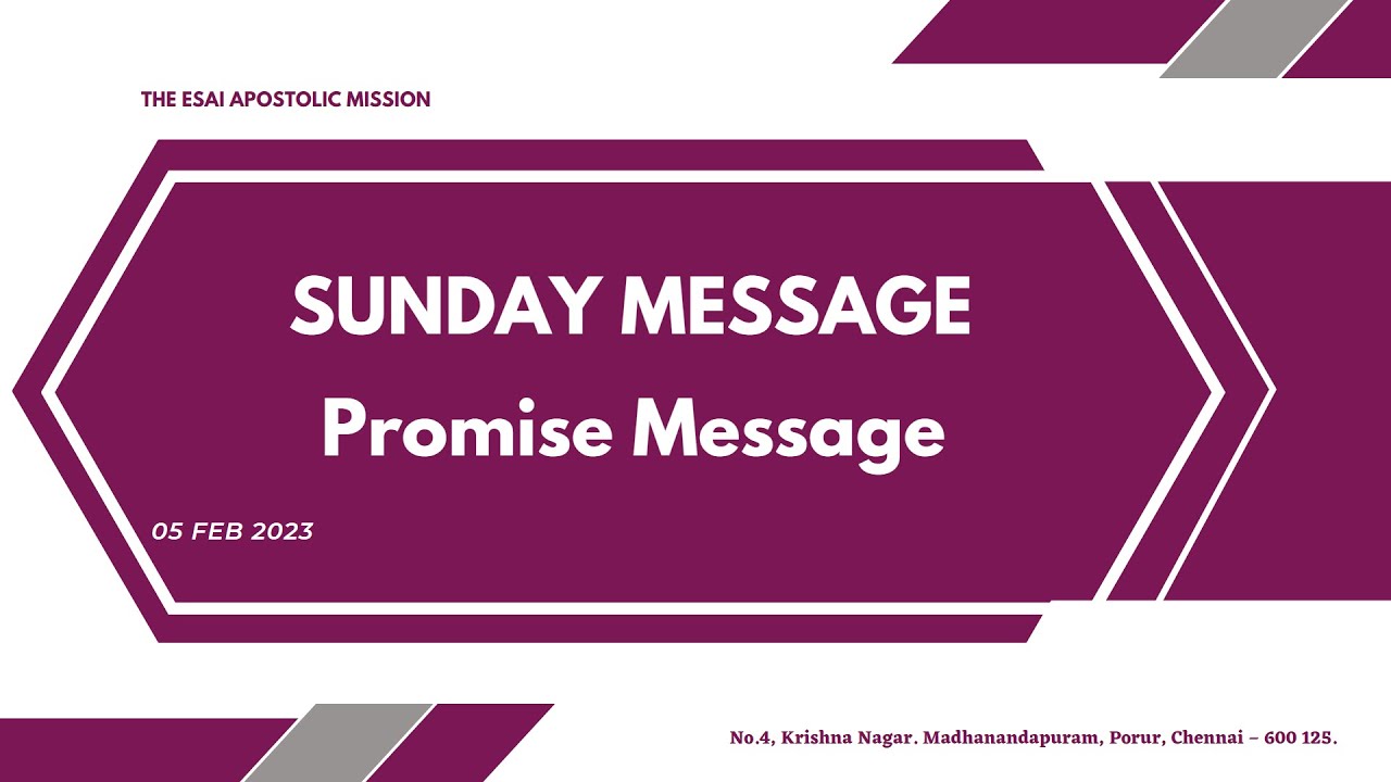 Live I Sunday Promise Message I 05 February 2023