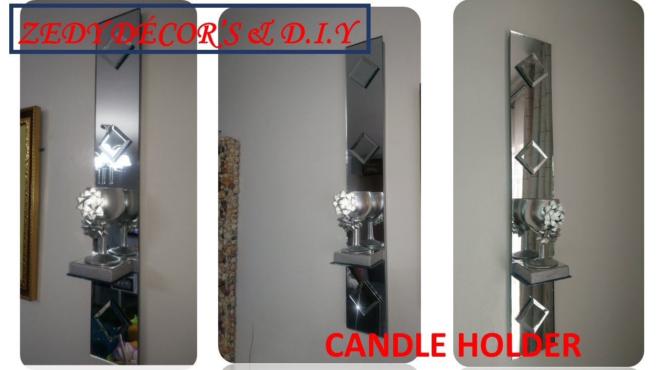 #DIY GLAM MIRRORED WALL SCONES/ELEGANT MIRRORED WALL CANDLE HOLDERS