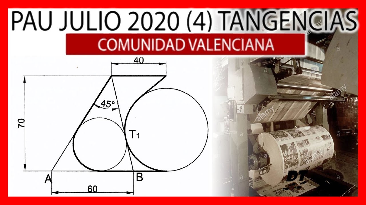 👍🏼 Examen PAU dibujo técnico Valencia JULIO 2020 resuelto | Ejercicio 4 TANGENCIAS