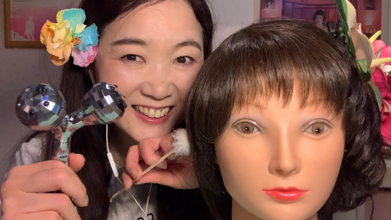 【ASMR】疲れを取るフェイスマッサージ、かっさ、コロコロ、耳かきロールプレイ👂face massage roleqlay Ear cleaning
