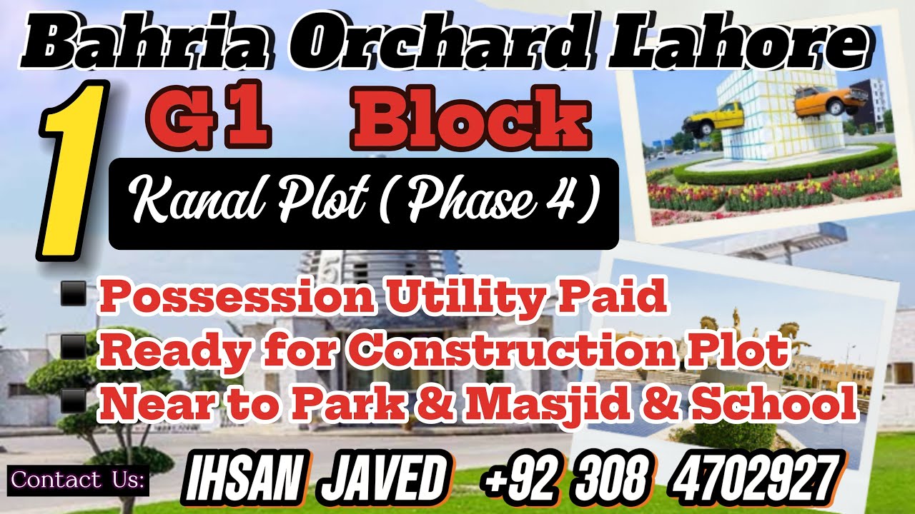 1 Kanal Plot for Sale l Hot Location l Near to Park, Masjid l G1 Block, Bahria Orchard Lahore