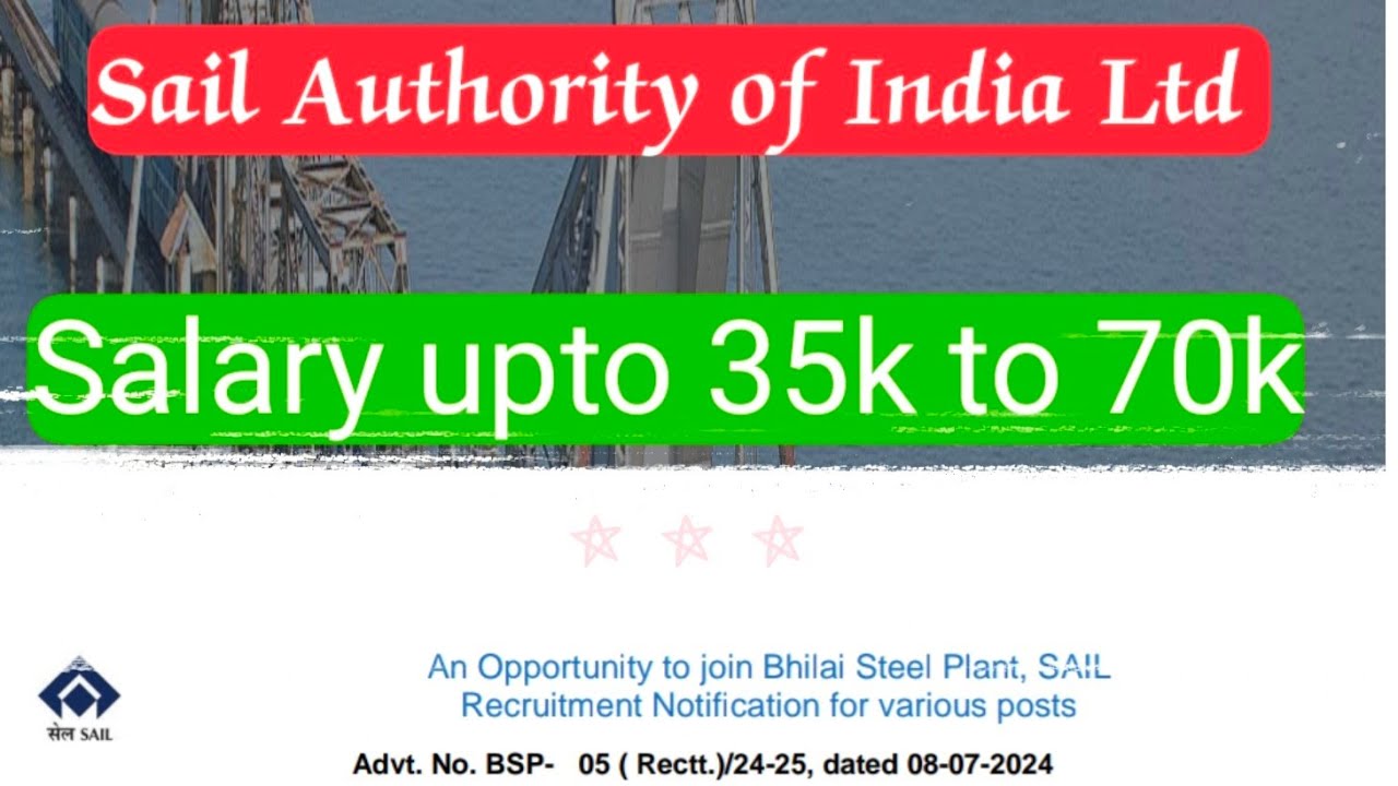 Steel Authority of India Ltd Company Recruitment ll Salary 35000  ll #jobs #sail #tatarecruitment