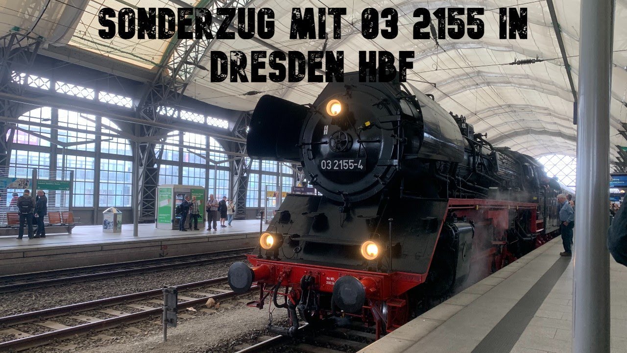 Sonderzug mit 03 2155 in Dresden HBF