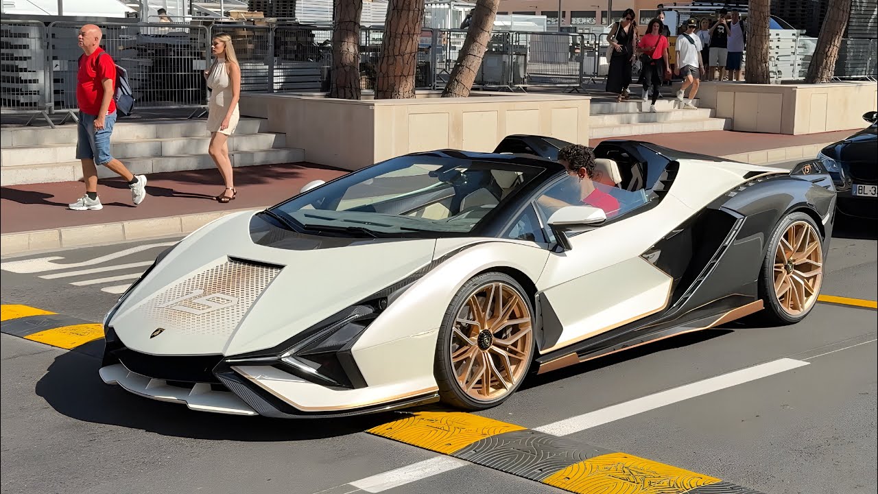 SUPERCARS SPOTTED IN MONACO | RARE Lamborghini Sian Roadster Only 19 in the World