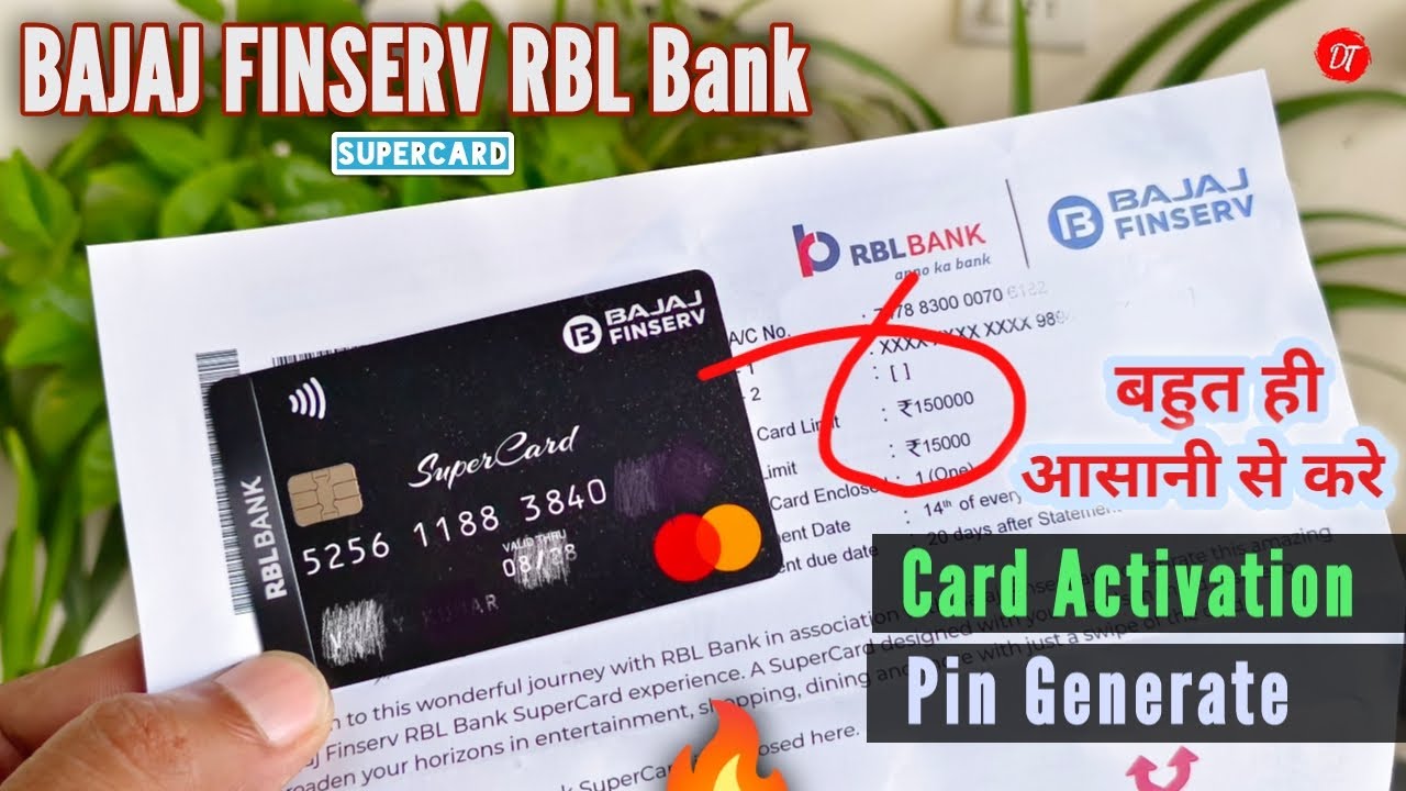 Bajaj Finserv rbl bank supercard unboxing🥳pin generation | Card Activation