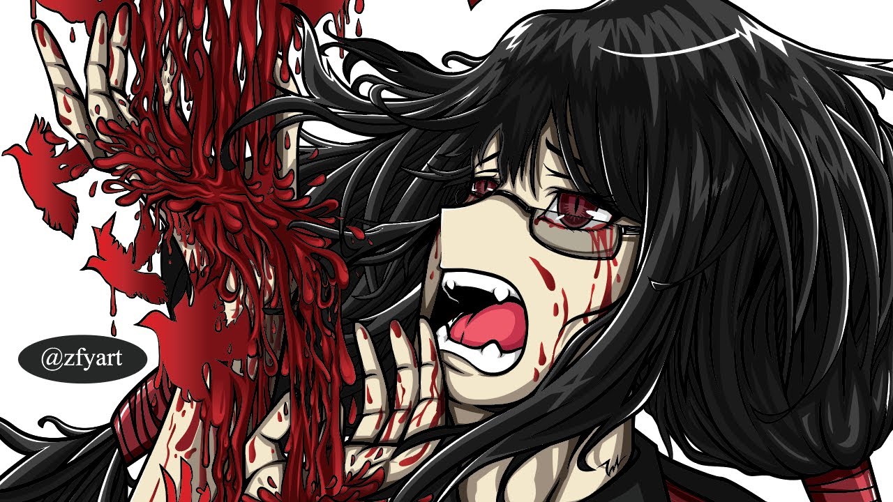 CRUEL FATE - DRAWING SAYA KISARAGI FROM BLOOD-C (ブラッド-C)|ADOBE ILLUSTRATOR