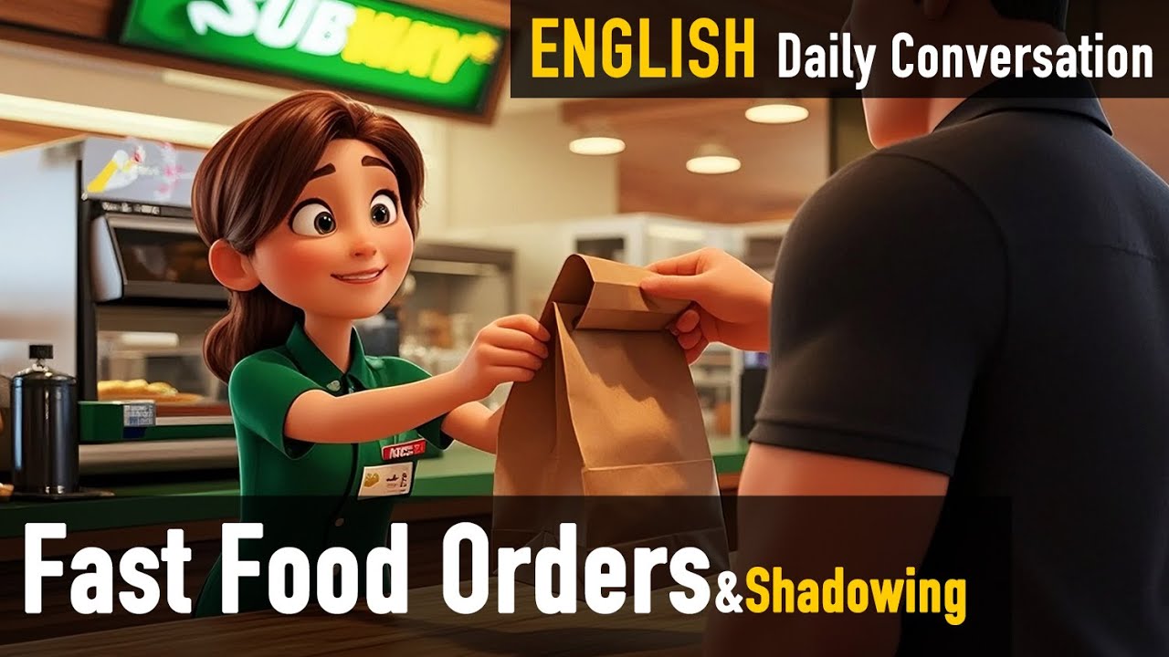 Fast Food Ordering English | B1 Level Shadowing Practice 🍔☕ | No-Cook Weekend Story