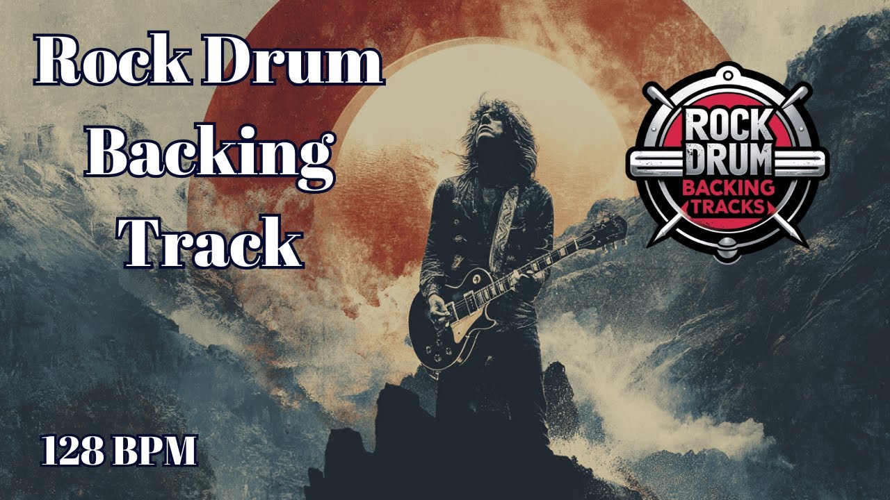 Rock Drum Backing Track 128 BPM | Upbeat Energy | Royalty Free Drum Loop