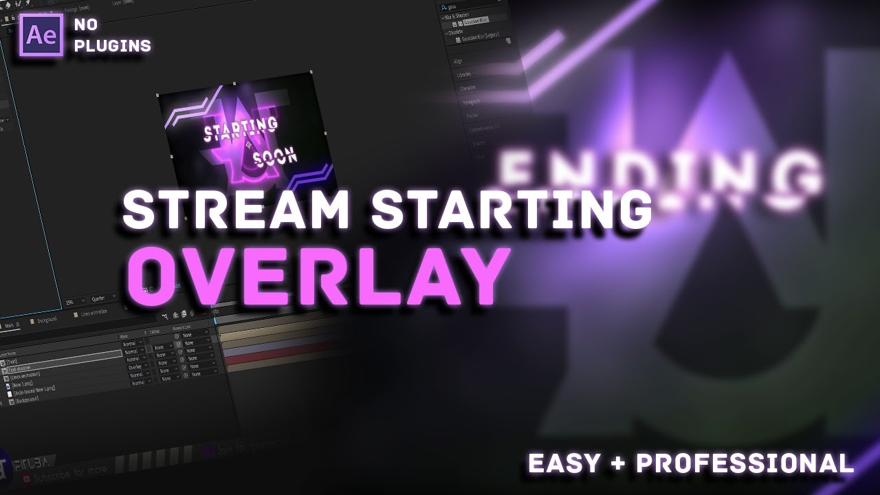 How To Create STREAM STARTING SOON Overlay [Hindi] - Easy + Professional | After Effects Tutorial