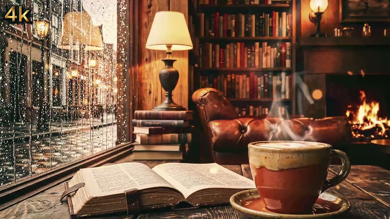 Smooth Jazz Piano 4K | Cozy Coffee Shop Ambience for Deep Work & Concentration