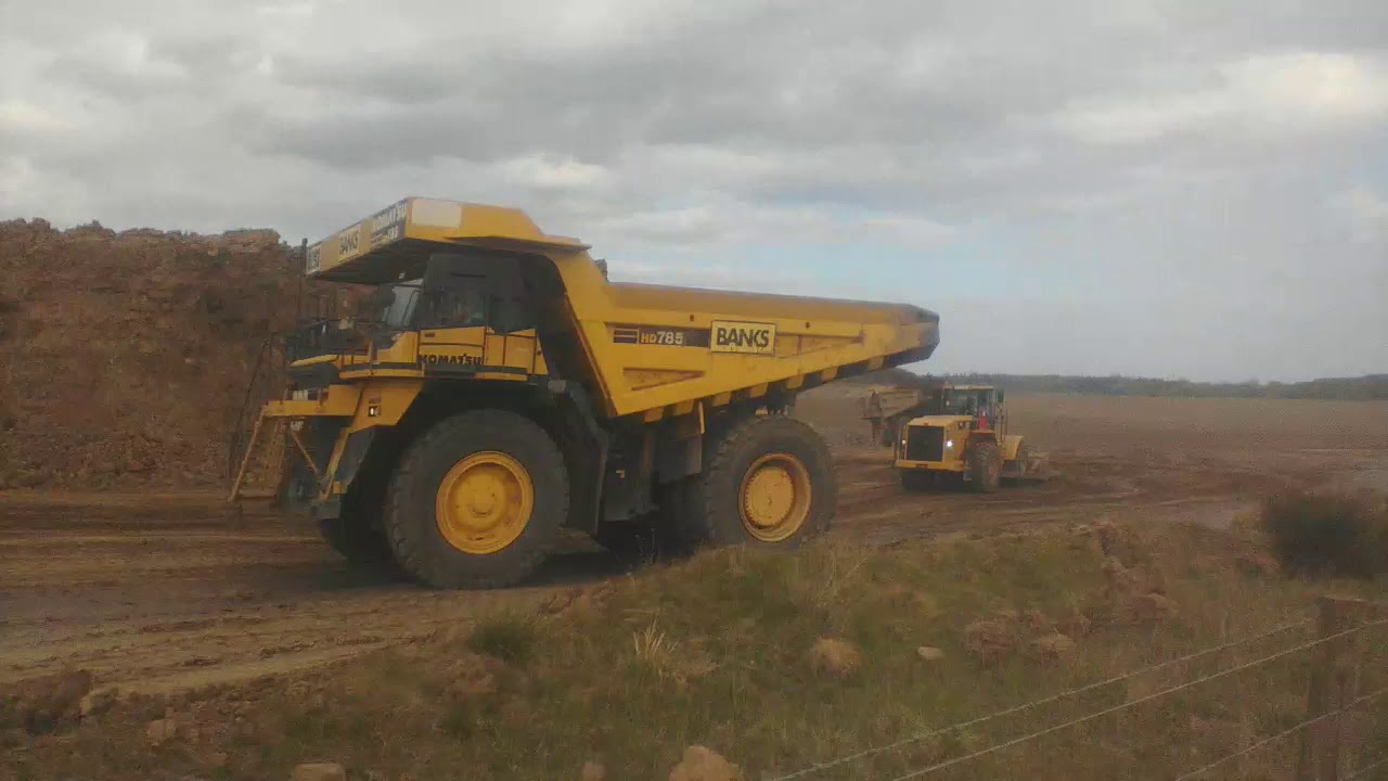 Bucyrus Tri Power RH120E Mining Shovels Front Loader & Backhoe, CAT 825 K Earth Compactor in Action