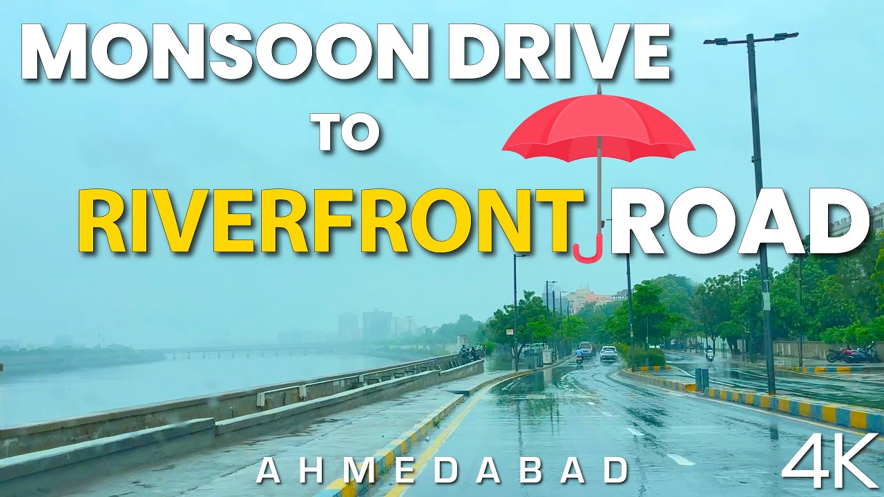 Monsoon Drive on Sabarmati Riverfront Road Ahmedabad | Scenic 4K Rainy Drive | Roving with Sagar
