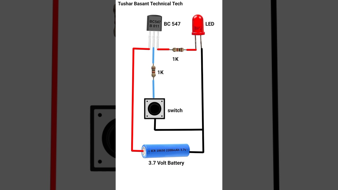 BC 547 IC Press on off LED light Connection  #shorts