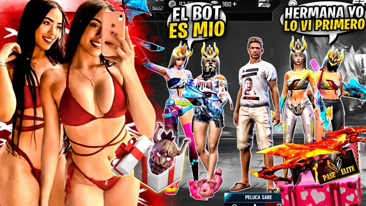 Me VISTO De Botsito 4 Hermanas Cuernitos DORADOS*Se Pelean Por Mi* Y Me Regalan algo Rico😈FRE FIRE